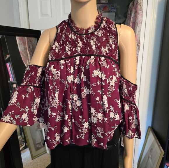 Cinq a Sept Cold Shoulder Blouse - Picture 1 of 8